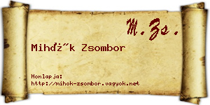 Mihók Zsombor névjegykártya